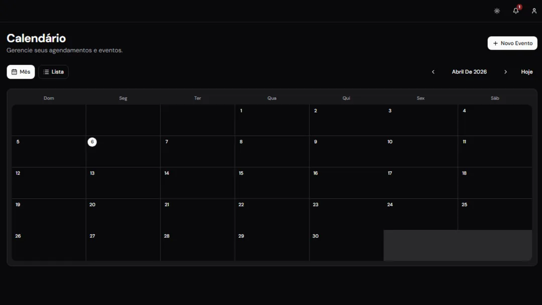Calendário da Maze com compromissos organizados por dia
